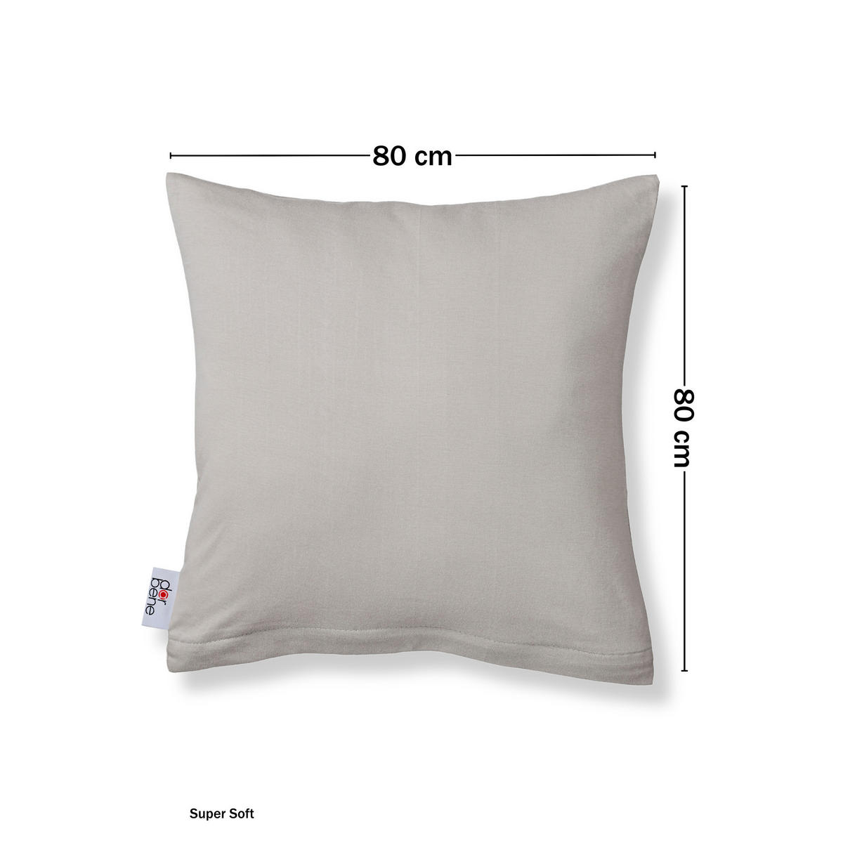 KISSENBEZUG Soft Jersey 2er-Set 80/80 cm - Hellgrau, Naturmaterialien (80/80cm) - DarBene