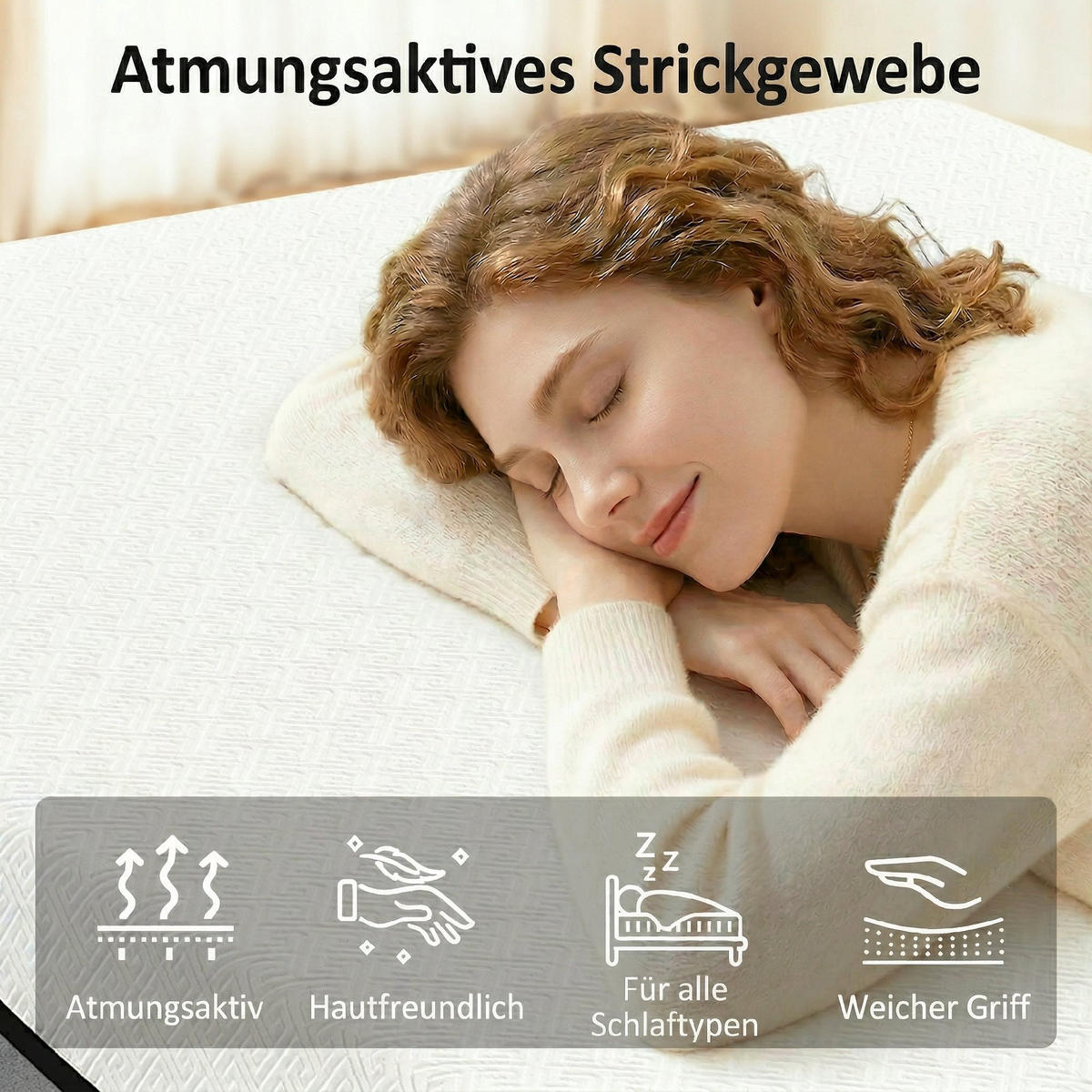 MATRATZE Strickstoff Grau - Grau, Textil - HOMCOM