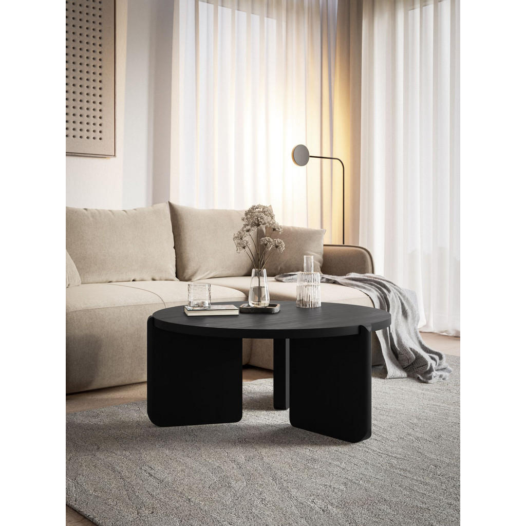 Thumbnail - Selsey Couchtisch, Schwarz, Holzwerkstoff, Rund, 80x40x80 cm, Wohnzimmer, Wohnzimmertische, Couchtische