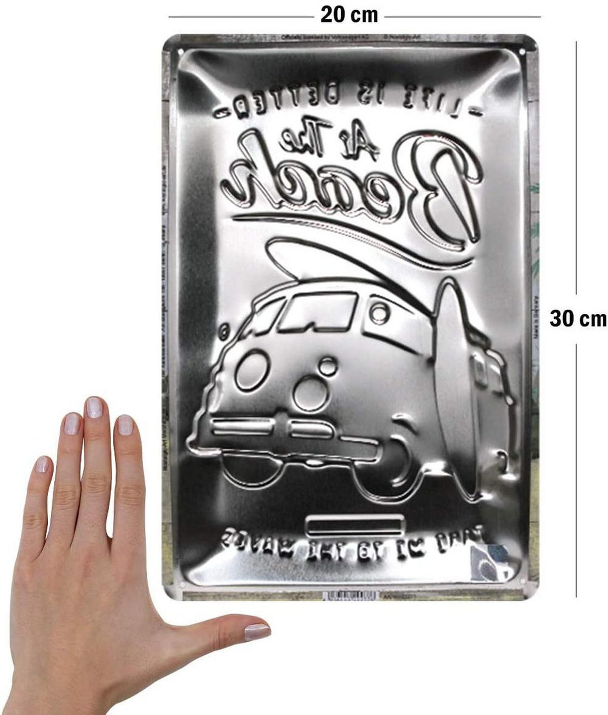 BLECHSCHILD 20/30 cm Volkswagen VW Bulli Beach - Multicolor, Metall (20/30/0.2cm) - Nostalgic-Art