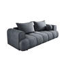 SOFA COCO SCHLAFSOFA mit Bettfunktion, CLOUD Stoffbezug, 2-Sitzer, freistehend, Größe: 250x105x90 cm, Dunkelgrau - Zinkfarben, Holz/Textil (250/90/105cm) - DomoHome