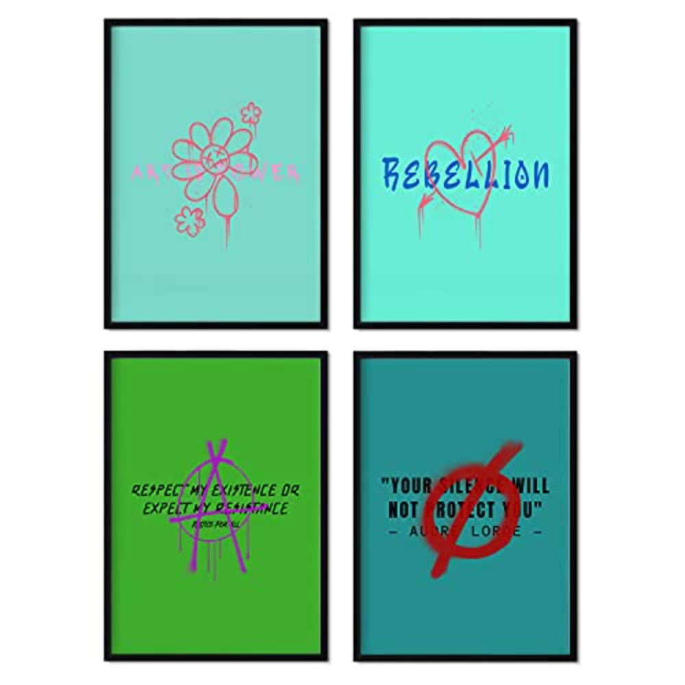 POSTER Set mit 4 Grafitero Magnet A3 Rahmenlos - Klar, Papier (29.7/3cm) - Nacnic