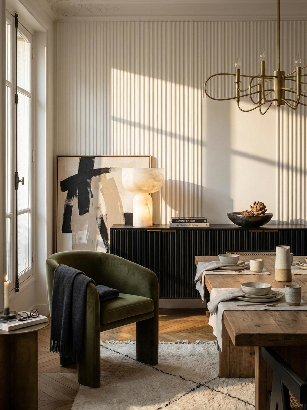 SIDEBOARD – Schwarz/Eiche-Dekor, 150x81x39 cm, mit Türen, Metallbeine - Goldfarben/Schwarz, Holzwerkstoff/Metall (150/81/39cm) - KADIMA DESIGN