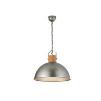 LED-PENDELLEUCHTE Ø45cm, Lampenschirm Metall Holz - Silberfarben, Metall (45/45/150cm) - meineWunschleuchte