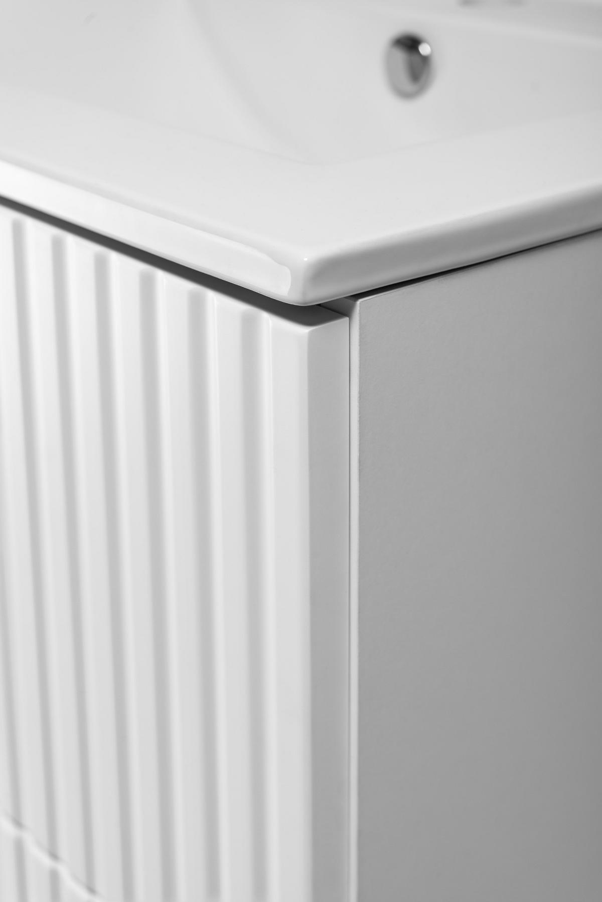 WASCHBECKUNTERSCHRANK FLOW Weiß matt 80/57/46 cm - Weiß, Holzwerkstoff (80/57/46cm) - Rodan