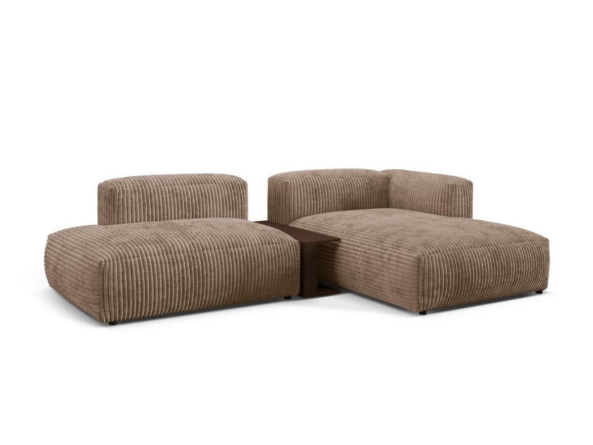 ECKSOFA modular rechts Martina aus Cord eichel 2 Sitzplätze - Rotbraun, Textil (176/285cm) - Micadoni