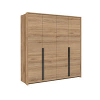 KLEIDERSCHRANK: Wildeiche / Griffe Silber, 210 x 65 x 217,2 cm - Eichefarben/Silberfarben, Holzwerkstoff (210/217.2/65cm) - 3XE LIVING