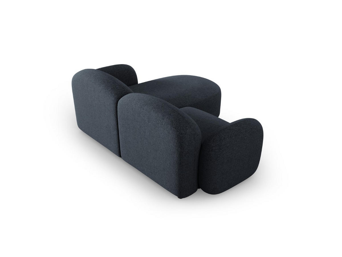 ECKSOFA links Blair aus Chenille-Stoff blau melange 3 Sitzplätze - Blau, Textil (155/194cm) - Micadoni