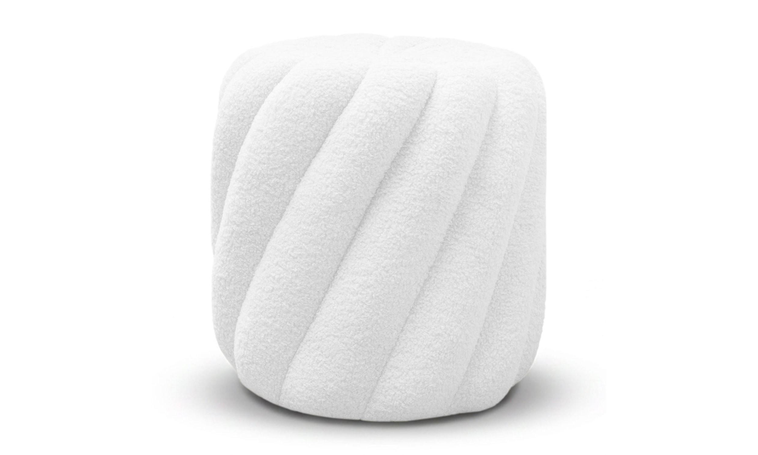 HOCKER VELORA 38/38/40 cm Weiß - Weiß, Textil (38/40/38cm) - Lookway