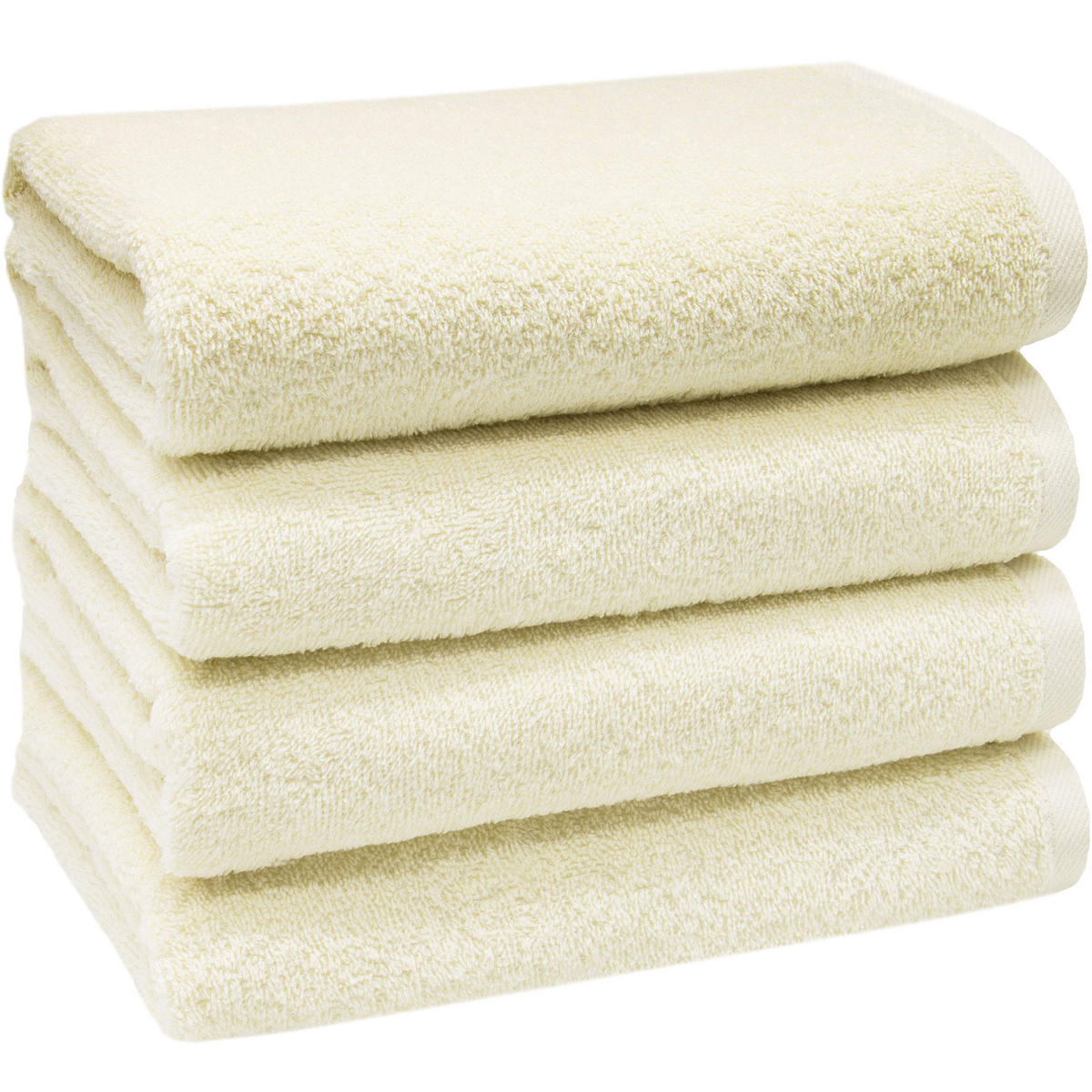 HANDTÜCHER, 4er-Set, 50x100 cm, 100% Baumwolle, Weiß - Beige, Textil (50/100cm) - Zollner