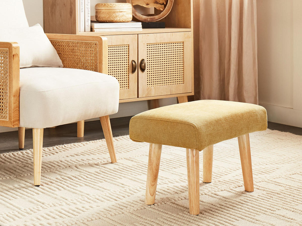 HOCKER Stoff GelbTakoma II - Gelb, Textil (50/34/30cm) - Beliani