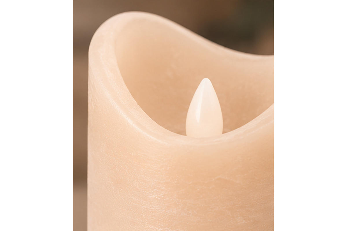 LED-KERZE Ø7,5x10 cm, Beige - Beige, Naturmaterialien (7.5/7.5/10cm) - dasmöbelwerk