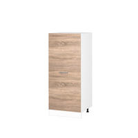 HOCHSCHRANK R-Line Sonoma 60 cm mit großer Tür - Weiß/Sonoma Eiche, Holzwerkstoff (60/143/57.2cm) - Vicco