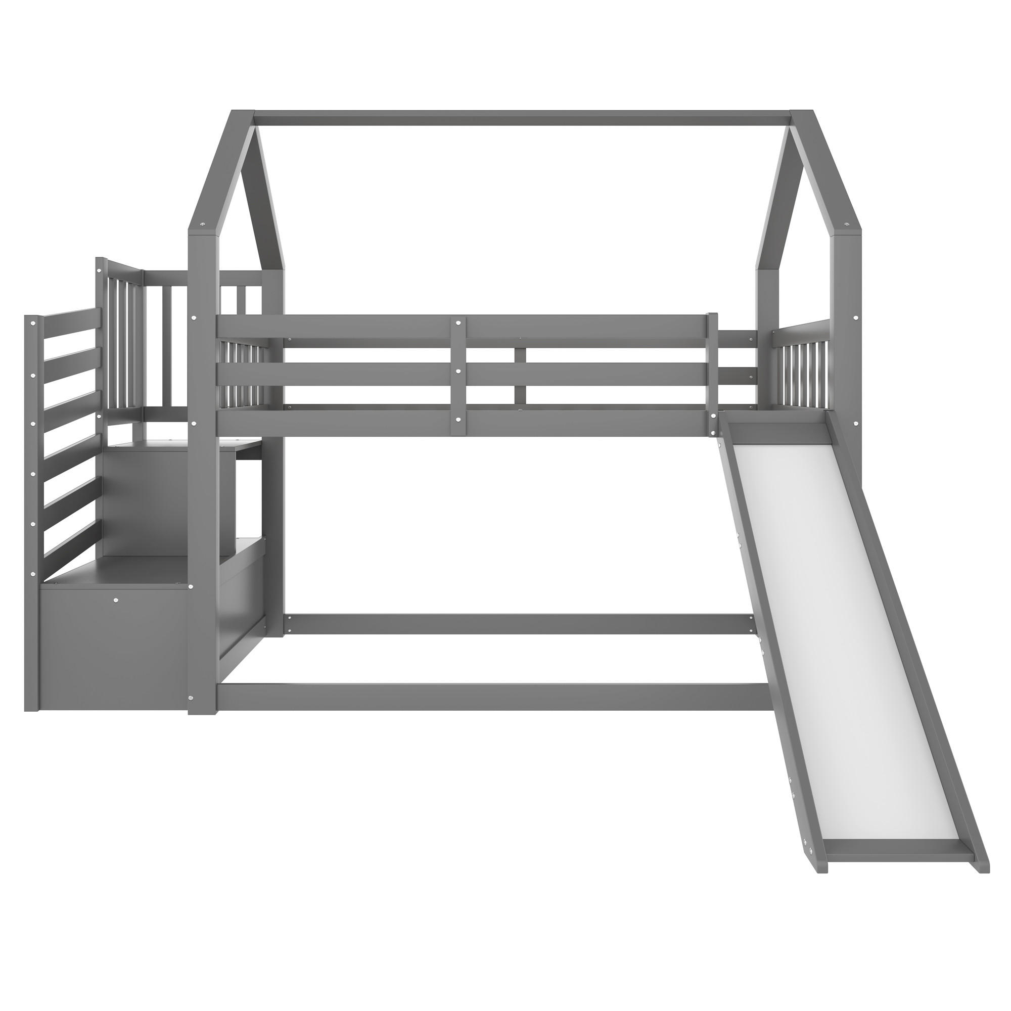 HAUSBETT 90/200 cm Grau - Grau, Holz - Raumix