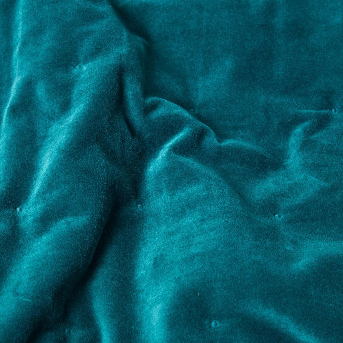 SAMT-KUSCHELDECKE 150/200 cm, Baumwolle wattiert - Petrol, Textil (150/200cm) - Homescapes