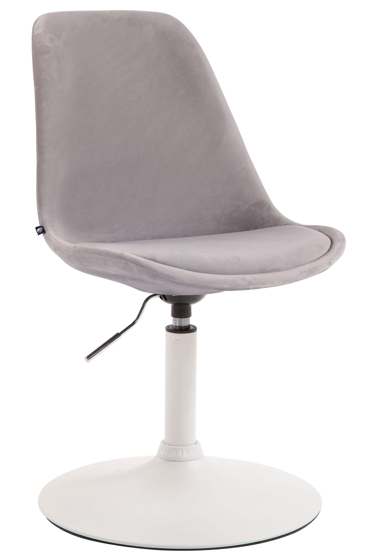 ESSZIMMERSTUHL Samt grau - Weiß/Grau, Textil/Metall (48/76/57cm) - CLP