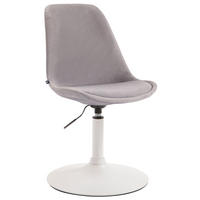 ESSZIMMERSTUHL Samt grau - Weiß/Grau, Textil/Metall (48/76/57cm) - CLP