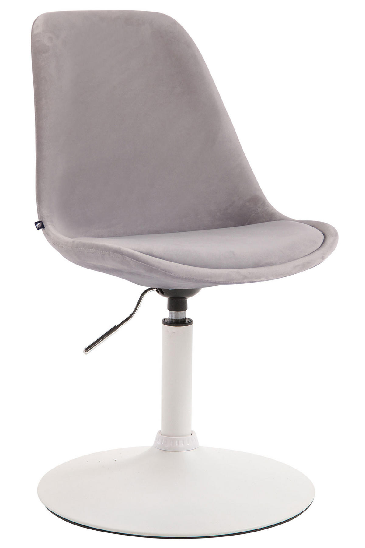 ESSZIMMERSTUHL Samt grau - Weiß/Grau, Textil/Metall (48/76/57cm) - CLP