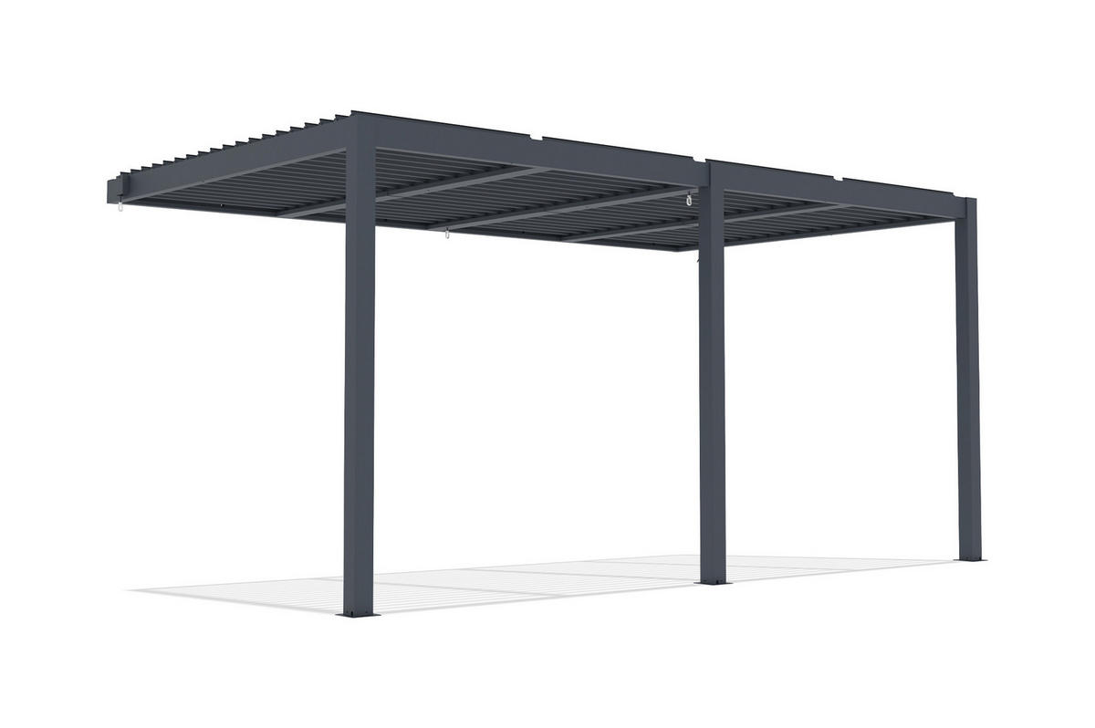 BIOKLIMA-PERGOLA Agosta 5x3m 250 cm hoch an der Wand befestigt Graues Aluminium - Grau, Metall (509/248/300cm) - Cazeboo