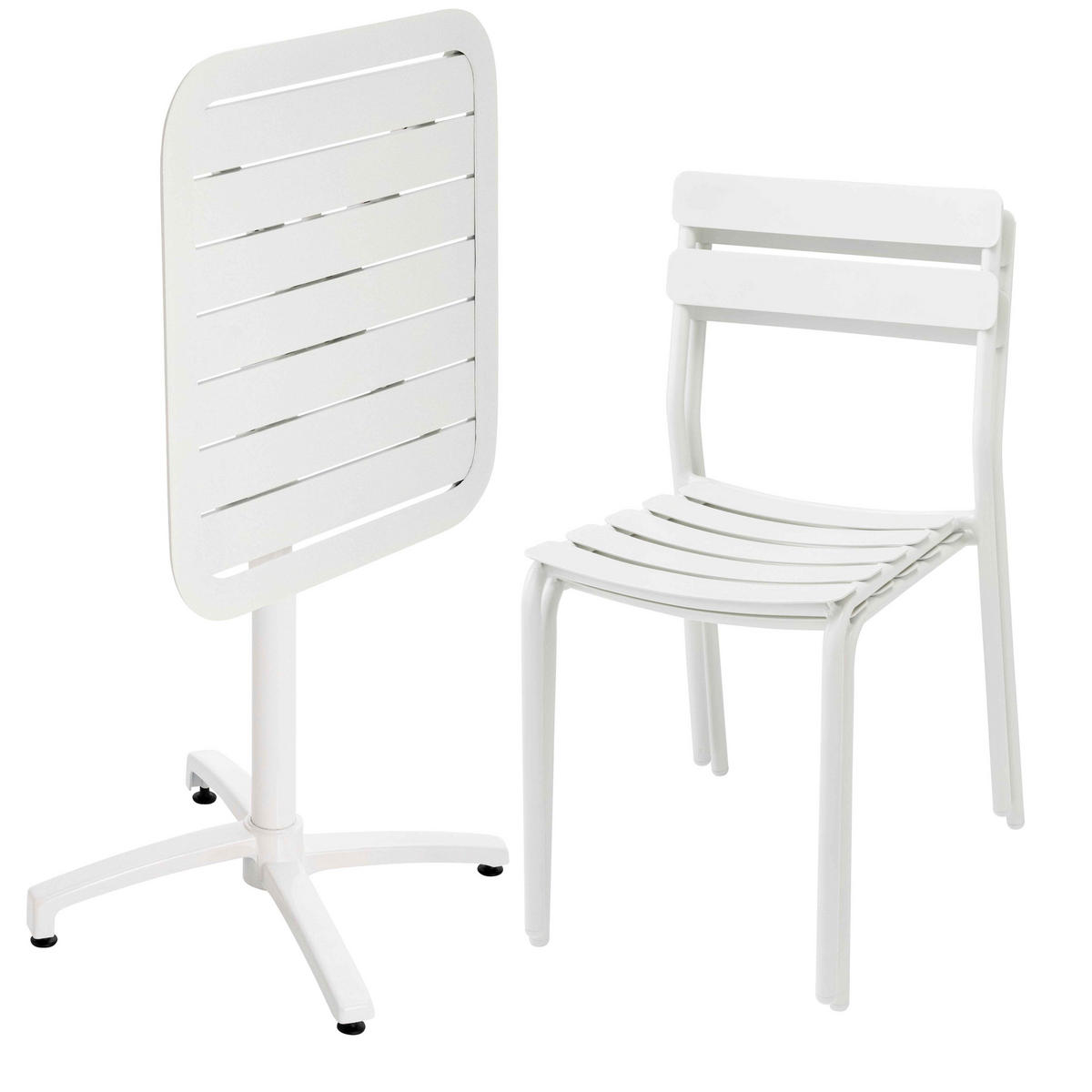 GARTENSET 3-tlg., Weiß - Weiß, Metall - Oviala