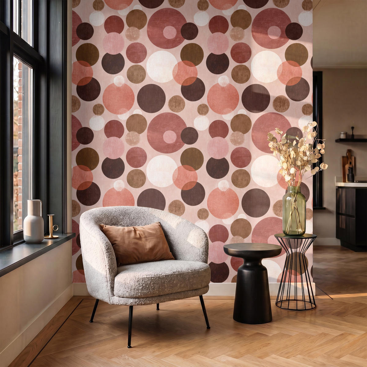 TAPETE - Kreise - Modern - Farbenfroh - 160x200 cm - Multicolor, Papier (160/200cm) - OnlyWow