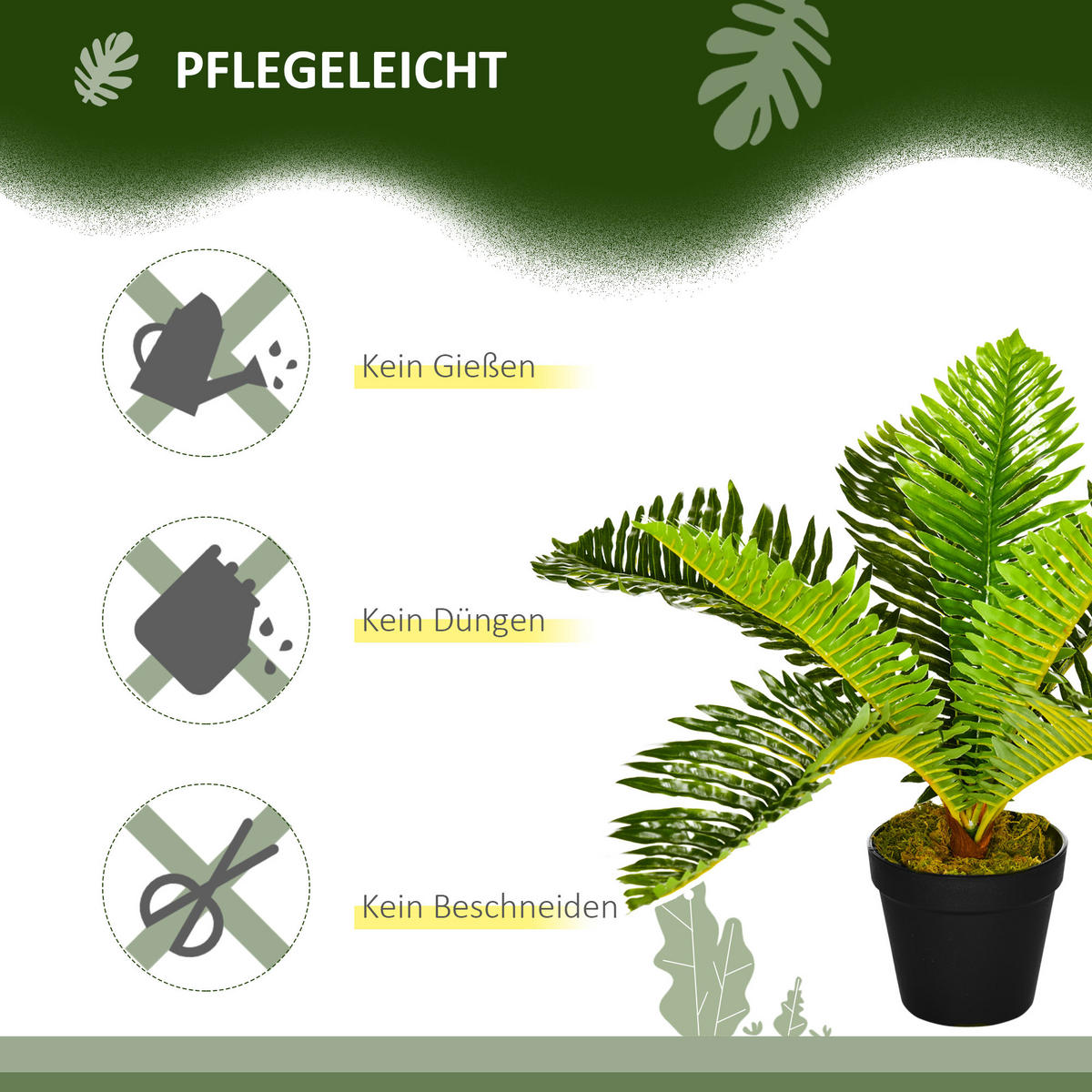 KÜNSTLICHE Pflanzen, PEVA, Bambus, Grün - Grün, Kunststoff (50cm) - HOMCOM