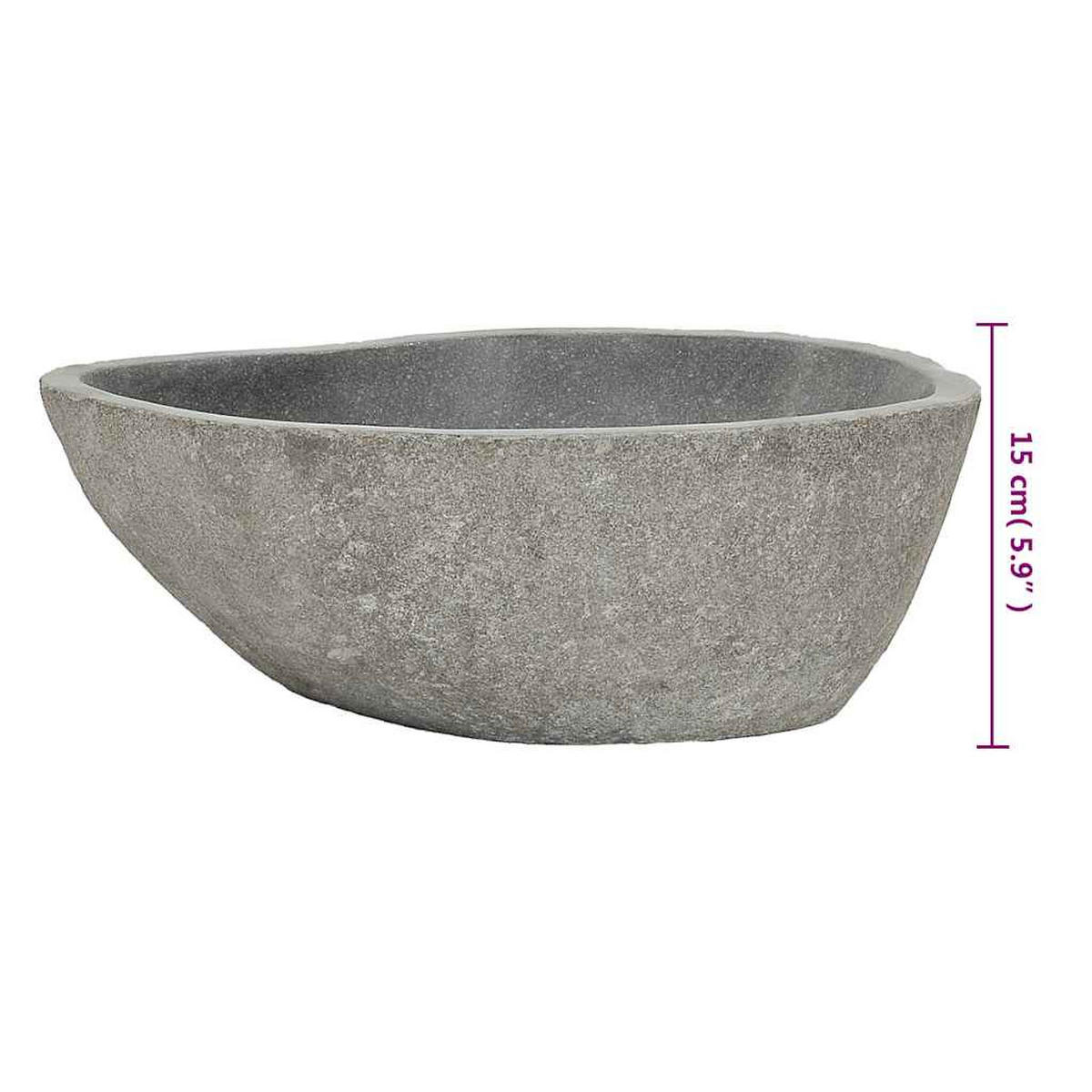 WASCHBECKEN Flussstein Oval (37-46)/(29-36) Cm - Taupe, Stein (36/15/46cm) - vidaXL