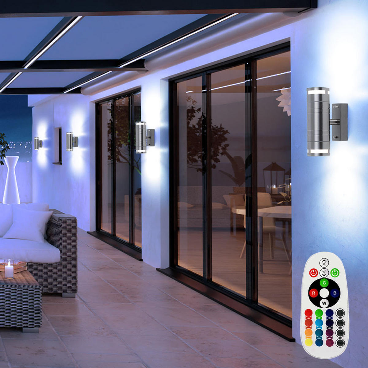 LED AUSSEN-WANDLEUCHTE Silber Metall - Silberfarben, Glas (6/17.8/11cm)
