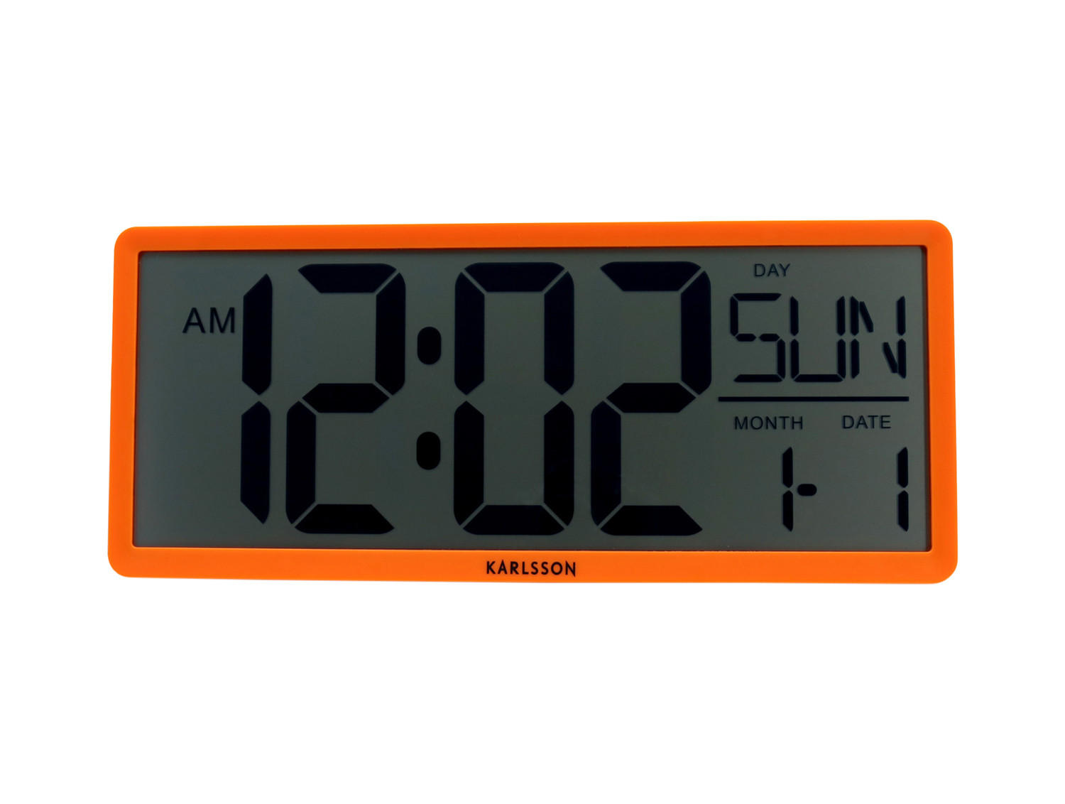 WANDUHR Retro LCD 34.8/34.8/14.8 cm - Orange, Kunststoff (34.8/14.8/34.8cm) - Karlsson