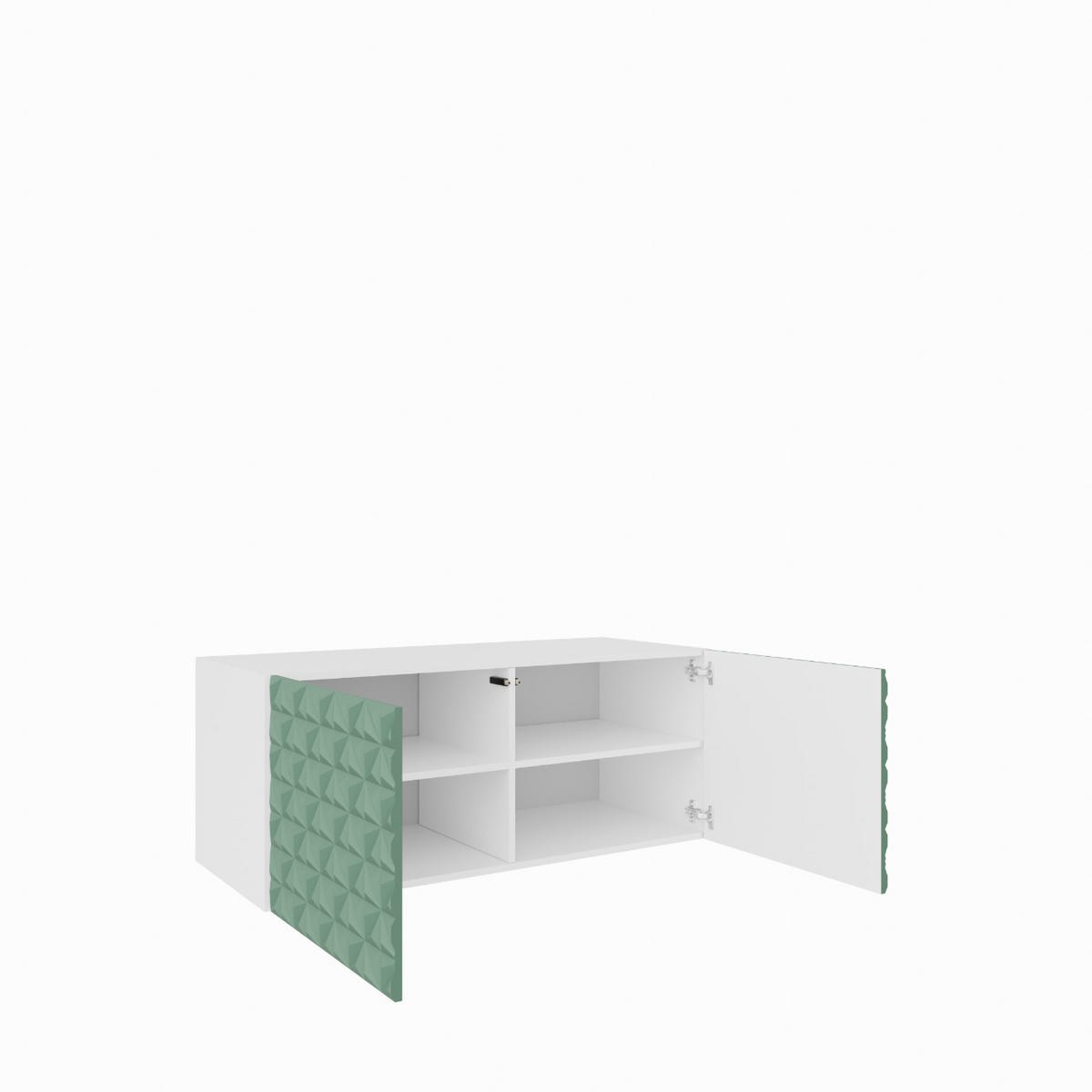 TV-SCHRANK Cali 100 cm, zweitürig, weiß, grün - Weiß/Olivgrün, Kunststoff (100/40/41cm) - Margaret Hadas24