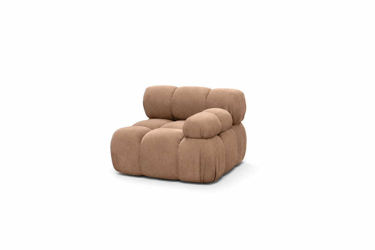 MODUL Seitlich, Für Modulares System, Stoff Salvador, Dunkelbeige, Rechts, Selia - Beige, Holz (95/70/95cm) - Kaiser Möbel