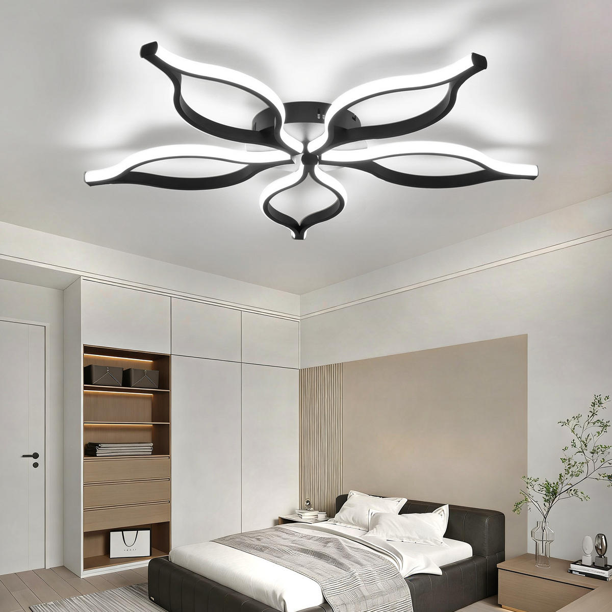 LED DECKENLEUCHTE Gelwynne 80/38/6 cm - Schwarz, Metall (80/38/6cm) - ZMH