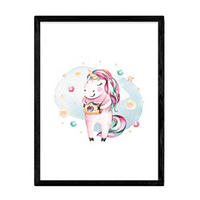 POSTER Kinder Tiere Einhorn A4 Rahmenlos - Klar, Papier (29.7/5/21cm) - Nacnic