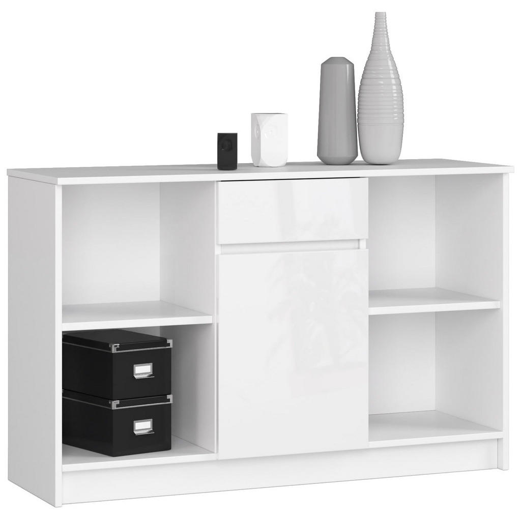 RAUMHIRSCH FURNITURE KOMODA Bílá, bílá lesklá 77/120/40