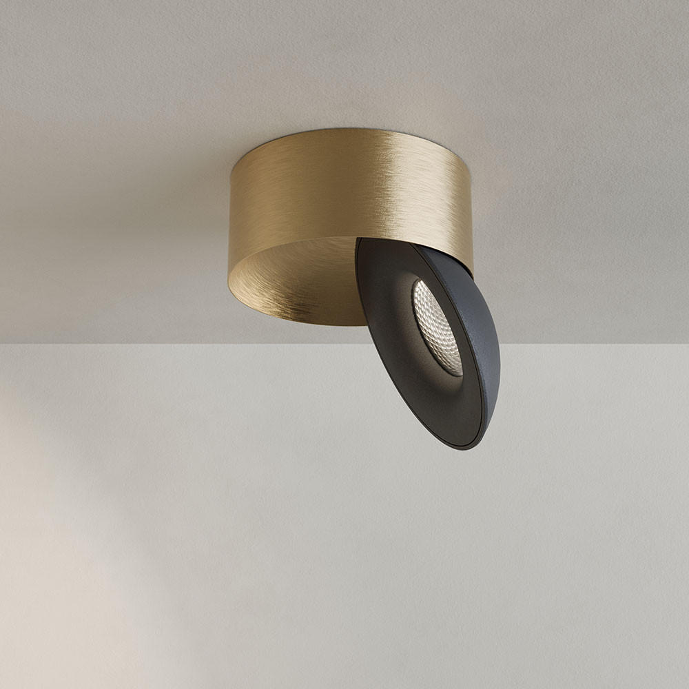 s.luce Led-Aufbauleuchte Gold, Schwarz 10.8x5x10.8 cm