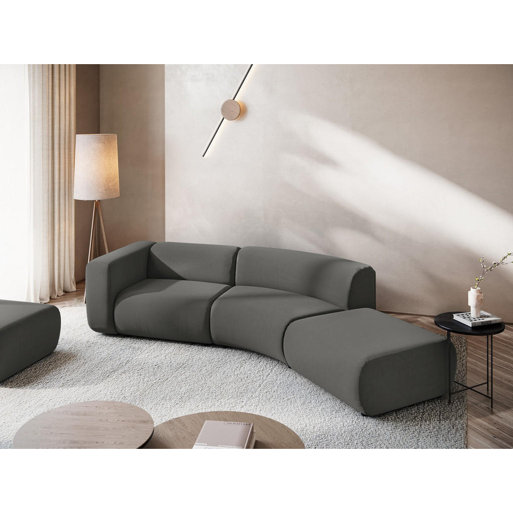 Thumbnail - Makamii 4-Sitzer-Sofa, Dunkelgrau, Textil, Füllung: Schaumstoff, 335x70x166 cm, Made in EU, Wohnzimmer, Sofas & Couches,...