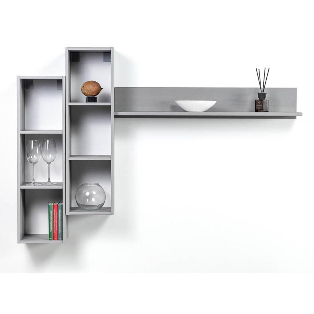 WANDREGAL Massivholz 25/88/24 cm - Grau, Holz (88/24/25cm) - hagge home