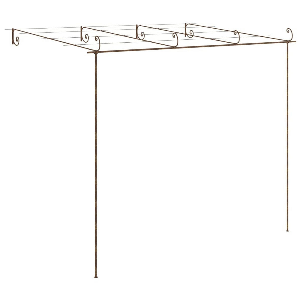 PERGOLA aus Eisen RITTO | 4x3x2,5m BxTxH, Antik-Braun | Rankhilfe Pergola - Braun, Metall (400/250/300cm) - DELUKE