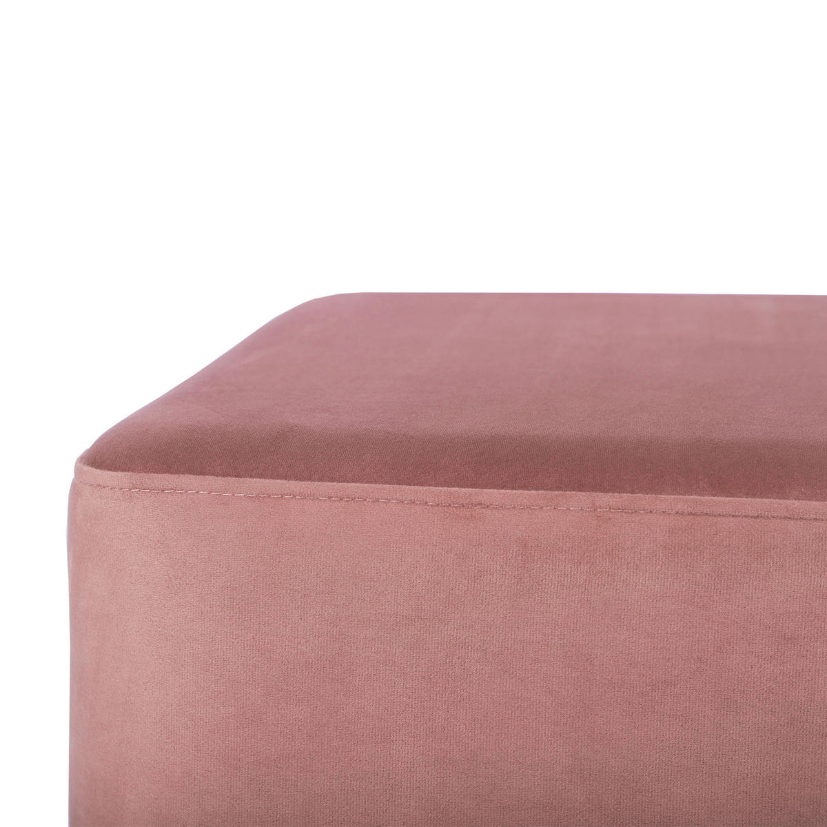 POUF Kate Samt in Himbeerrosa und goldfarbenes Metall - Pink, Holzwerkstoff/Textil (50/45/50cm) - Sicaan