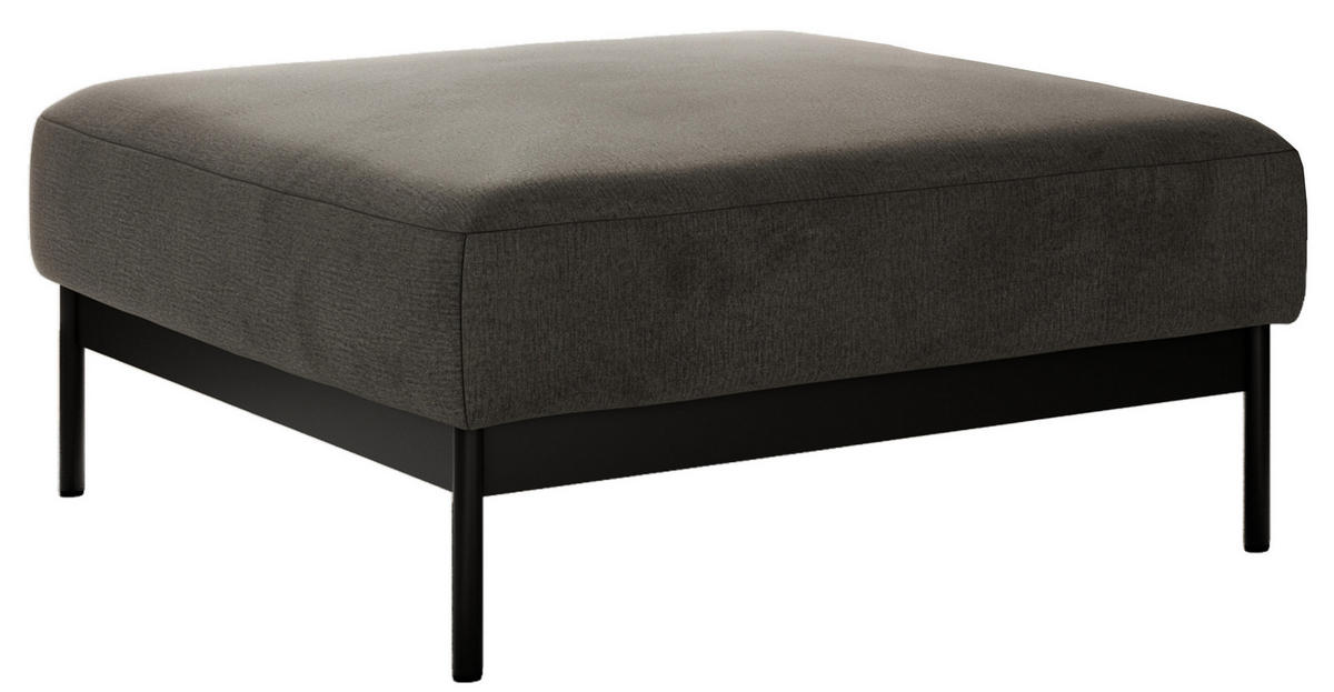 SCHLAFSOFA SALENTO Dunkelgrau Velvet - Dunkelgrau/Schwarz, Textil/Metall (221/82/193cm) - MKS