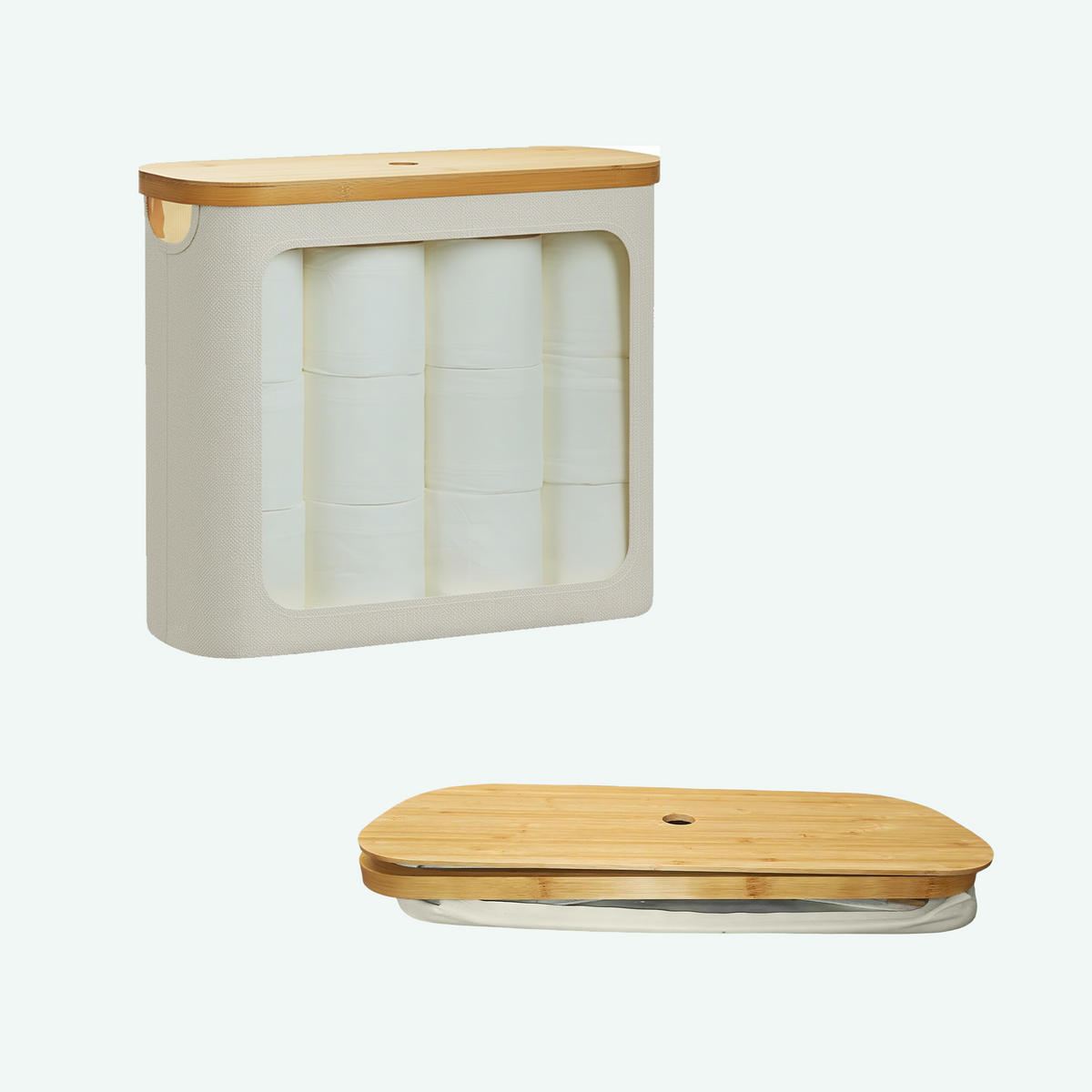 TOILETTENPAPIER-AUFBEWAHRUNG - Beige, Holz/Kunststoff (43/36/17cm) - Relaxdays