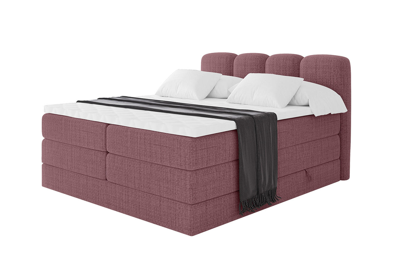 BOXBETT mit Matratze H3|H4 - NINA KING - 160x200 cm - Altrosa - Pink, Holzwerkstoff (160/200cm) - ALTDECOR