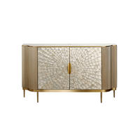 SIDEBOARD LEOLA Cremeweiß Holz - Goldfarben/Creme, Holz/Metall (180/200cm) - KAWOLA