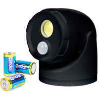 LED-BATTERIE-SPOT-STRAHLER - mit Bewegungsmelder und Erdspieß für Außenbereich, 3er-Set D-Batterien inklusive - Schwarz, Kunststoff (10.9/10.9/17cm) - Northpoint