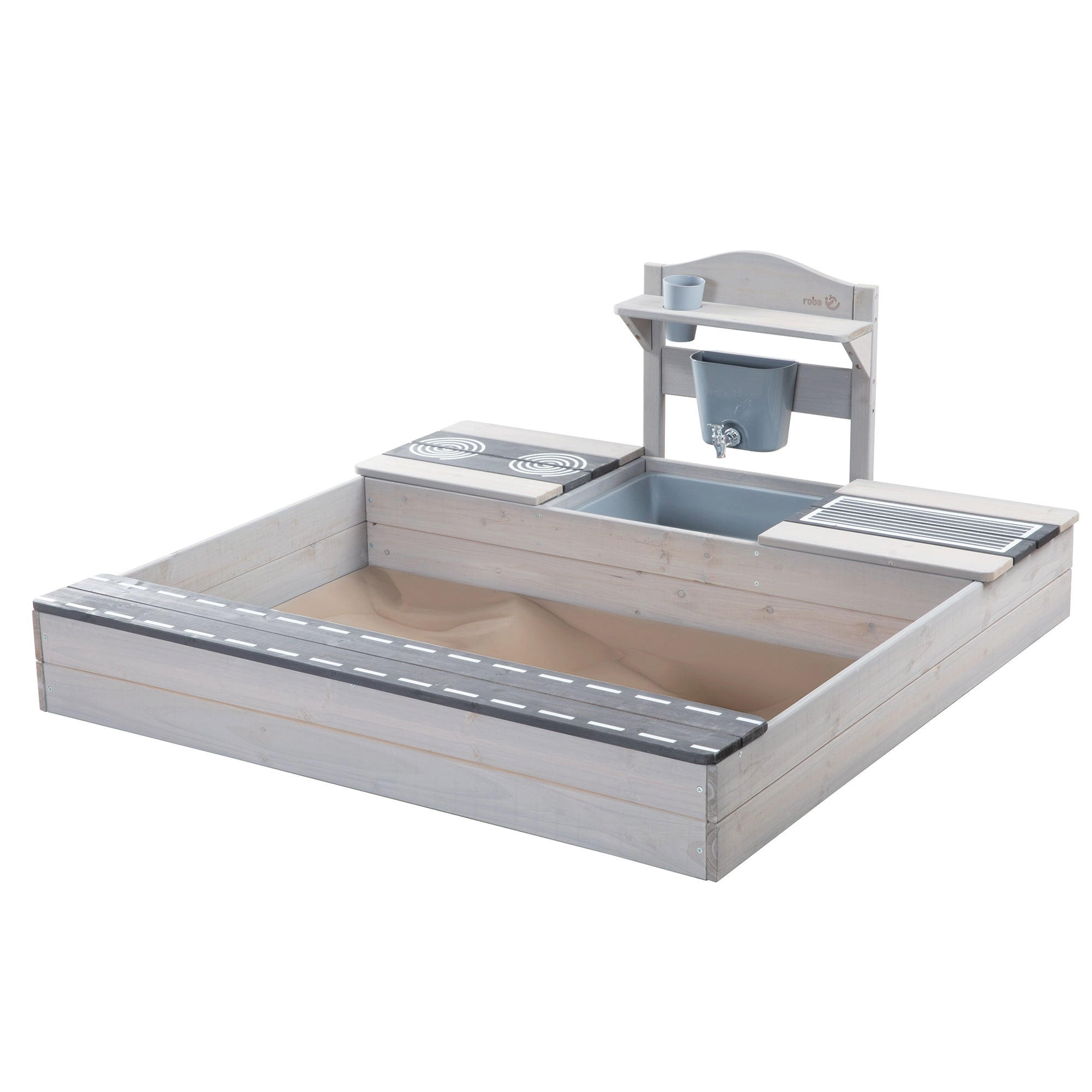 SANDKASTEN STRASSE grau - Grau, Holz (118/117/54cm) - Roba