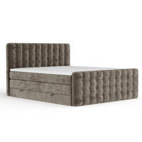 BOXSPRINGBETT Velouria Braun 140/200 cm - Schwarz/Braun, Holz/Holzwerkstoff (140/200cm) - Maison de Reve