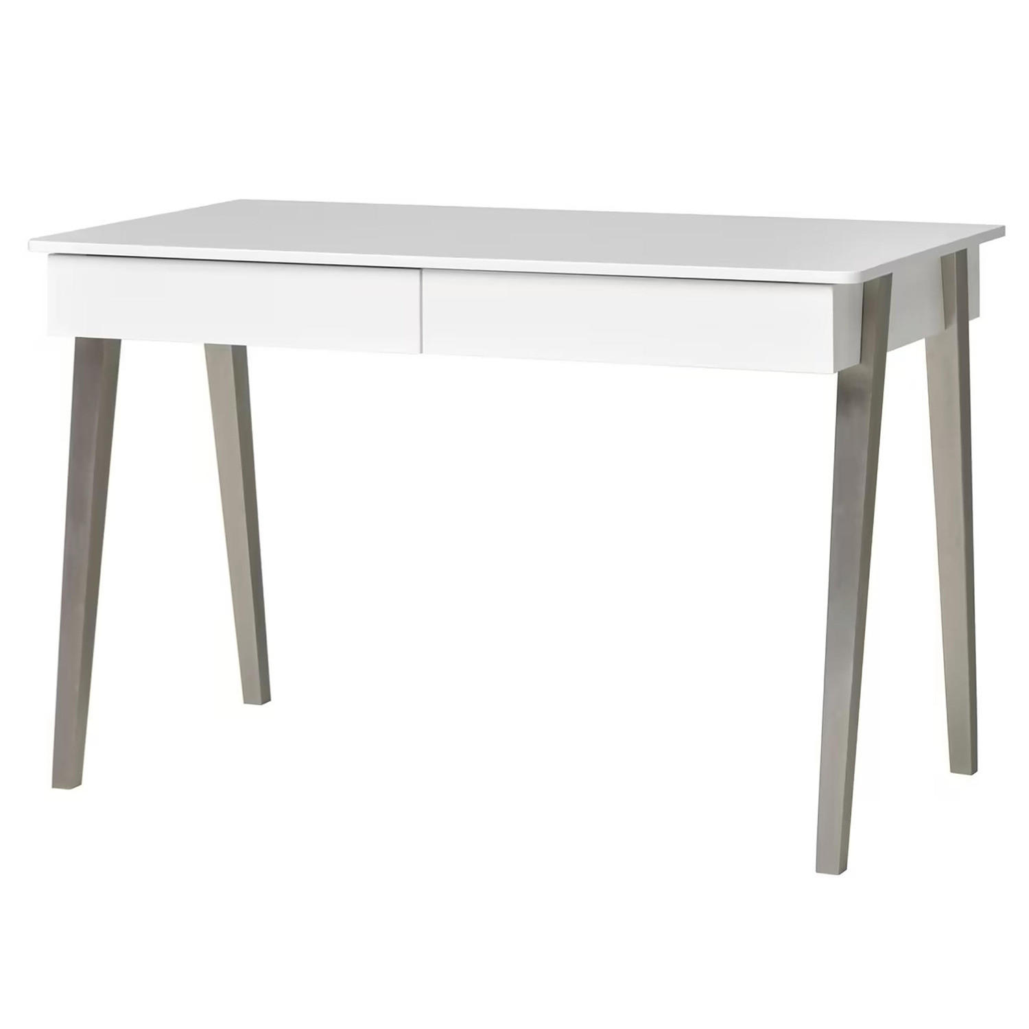 SCHREIBTISCH - Weiß - Weiß/Nickelfarben, Holzwerkstoff/Metall (60/120/76cm) - home24