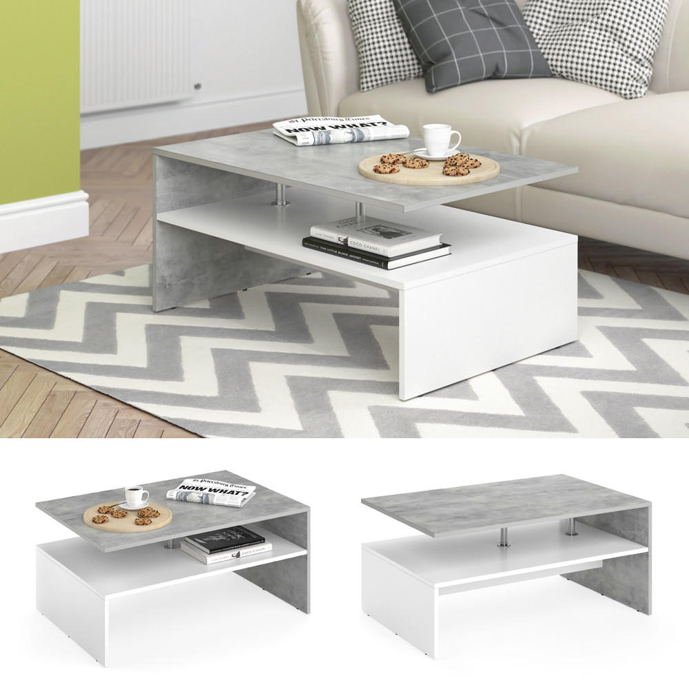 COUCHTISCH Amato Beton 90 x 60 cm - Schieferfarben, Holzwerkstoff (60/90/42cm) - Vicco