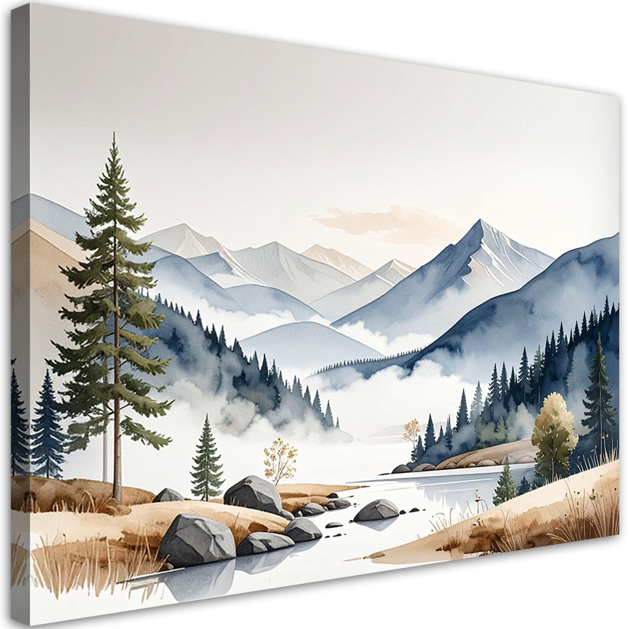 LEINWANDBILD Landschaften 120x80cm - Blau, Textil (120/80cm) - Feeby