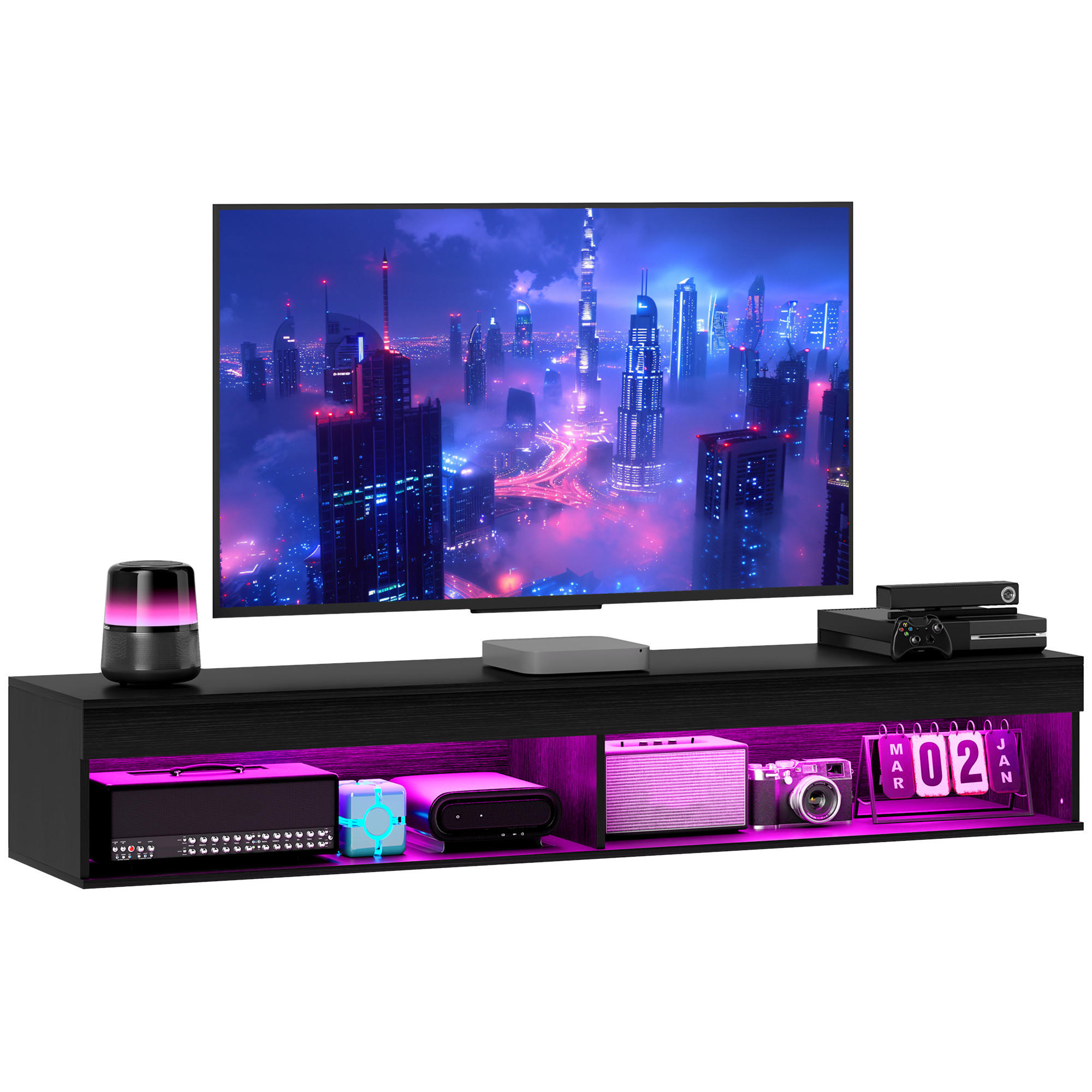 TV-MÖBEL Schwarz 1 Stück - Schwarz, Holzwerkstoff (180/30/40cm) - GiPP
